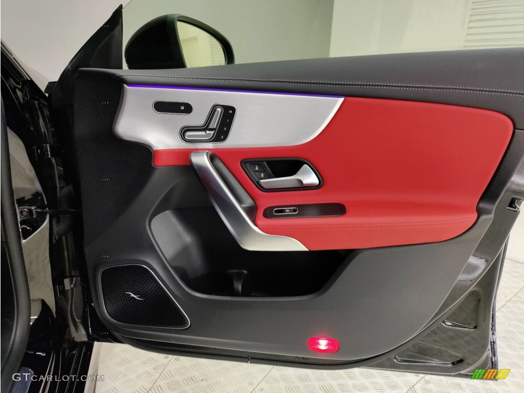2021 Mercedes-Benz CLA AMG 35 Coupe Classic Red/Black Door Panel Photo #146362755