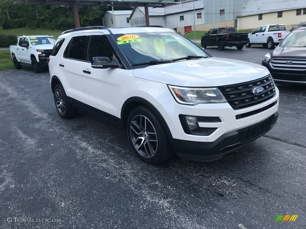 White Platinum Metallic Tri-Coat 2016 Ford Explorer Sport 4WD Exterior Photo #146363613