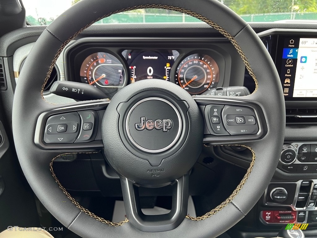 2024 Jeep Wrangler 4-Door Willys 4x4 Black Steering Wheel Photo #146363916
