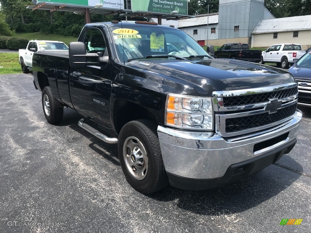 Black 2011 Chevrolet Silverado 2500HD Regular Cab Exterior Photo #146364075