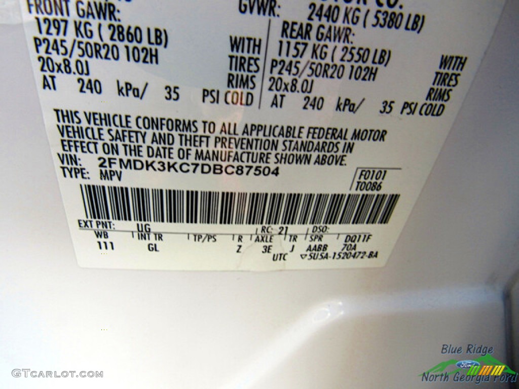 2013 Edge Limited - White Platinum Tri-Coat / Medium Light Stone photo #26