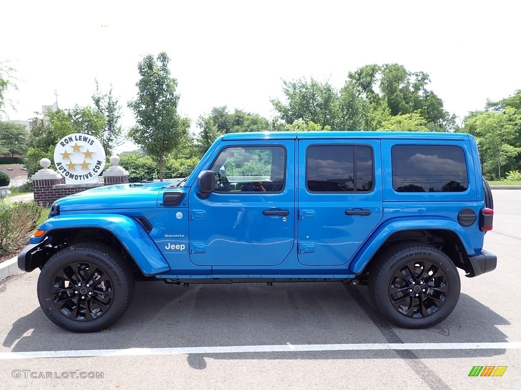 Hydro Blue Pearl 2024 Jeep Wrangler 4-Door Sahara 4xe Hybrid Exterior Photo #146366803