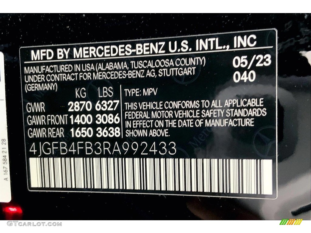 2024 GLE Color Code 040 for Black Photo #146373140