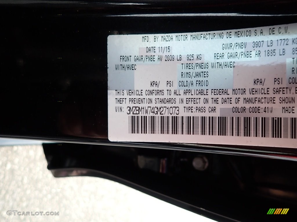 2016 Mazda MAZDA3 i Touring 4 Door Color Code Photos