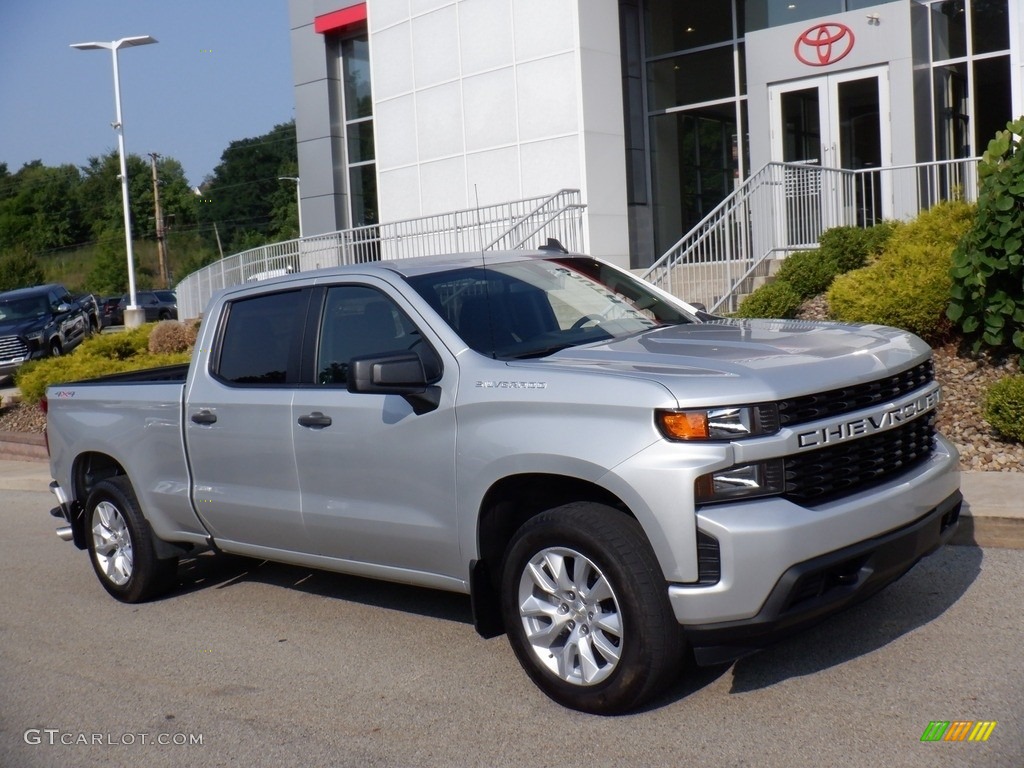 2021 Silverado 1500 Custom Crew Cab 4x4 - Silver Ice Metallic / Jet Black photo #1
