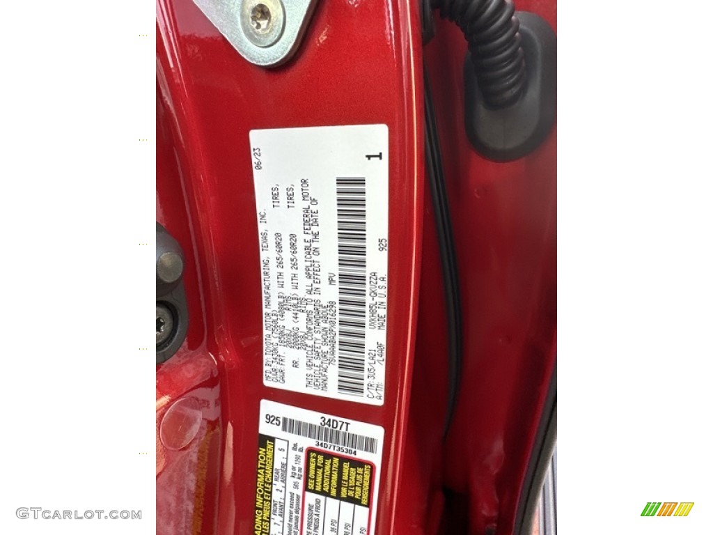 2023 Sequoia Color Code 3U5 for Supersonic Red Photo #146377282