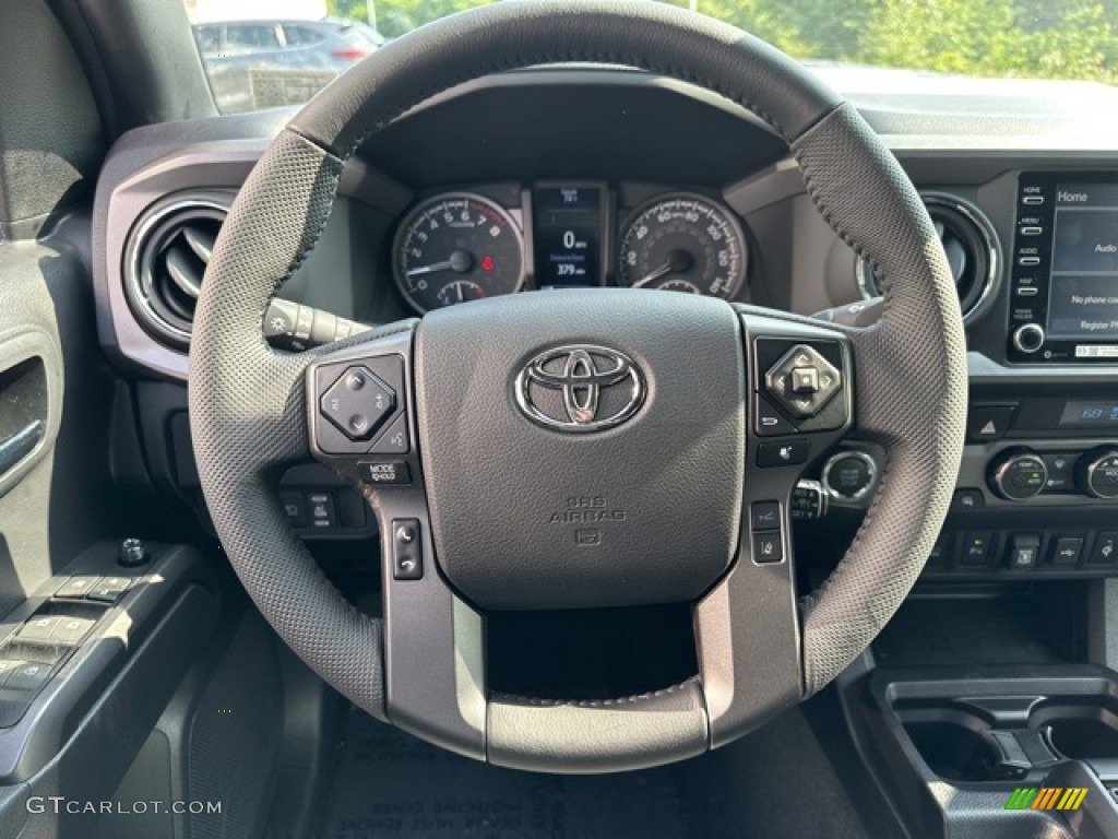 2023 Toyota Tacoma TRD Sport Double Cab 4x4 Black/Cement Steering Wheel Photo #146377502