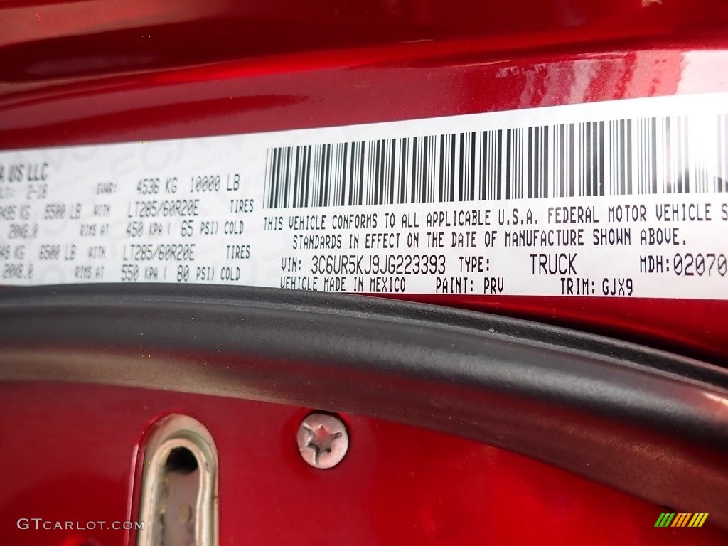 2018 Ram 2500 Laramie Crew Cab 4x4 Color Code Photos