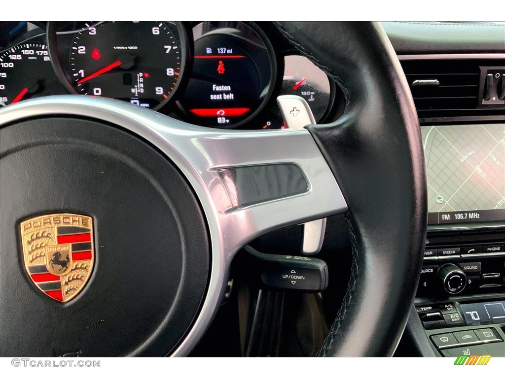 2015 Porsche 911 Carrera Coupe Black Steering Wheel Photo #146378507