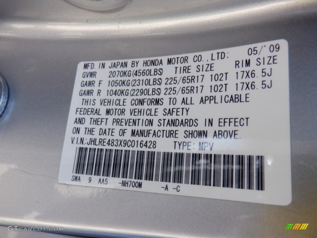 2009 CR-V LX 4WD - Alabaster Silver Metallic / Black photo #29