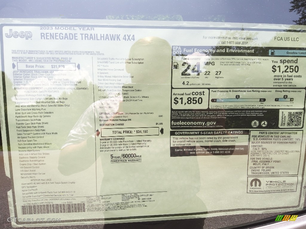 2023 Renegade Trailhawk 4x4 - Black / Black photo #29