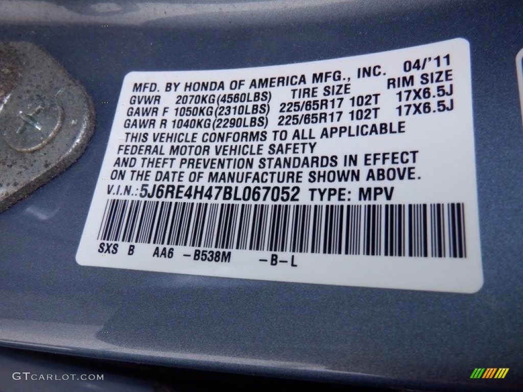 2011 CR-V SE 4WD - Glacier Blue Metallic / Gray photo #29