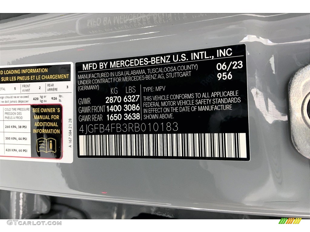 2024 GLE Color Code 956 for Alpine Gray Photo #146390261