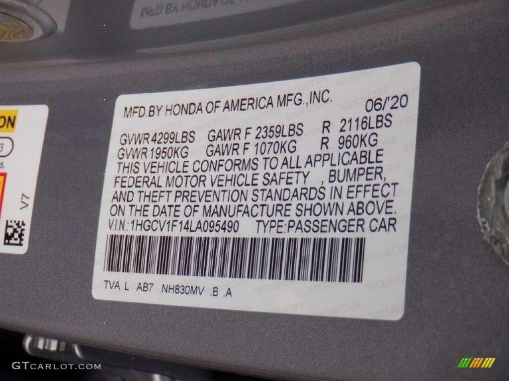 2020 Accord LX Sedan - Lunar Silver Metallic / Black photo #28