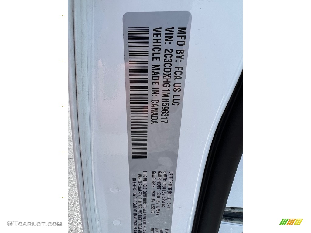2021 Charger GT - White Knuckle / Black photo #32