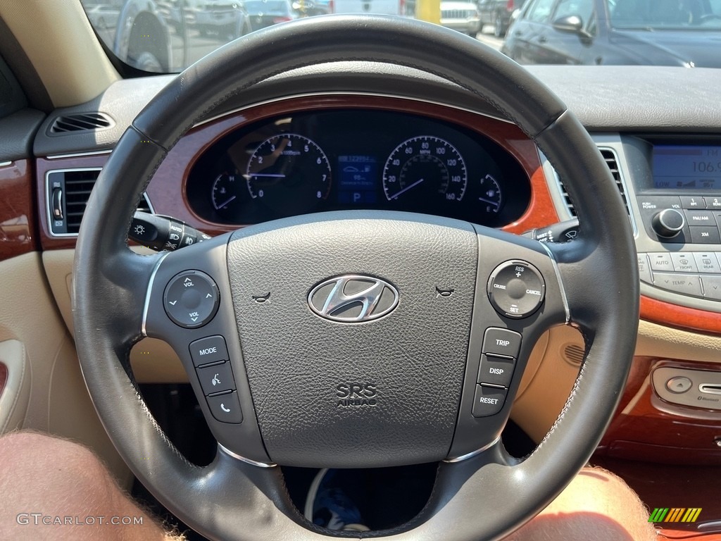 2013 Hyundai Genesis 3.8 Sedan Cashmere Steering Wheel Photo #146393357