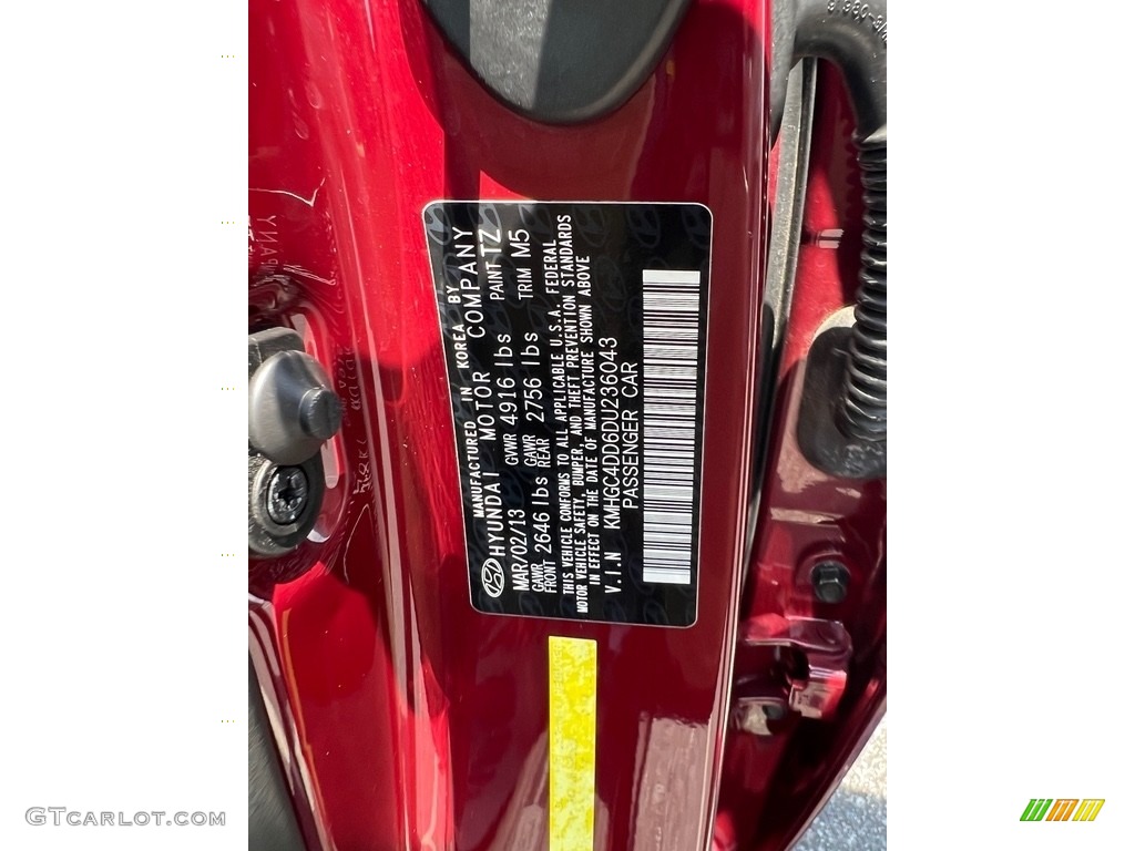 2013 Hyundai Genesis 3.8 Sedan Color Code Photos