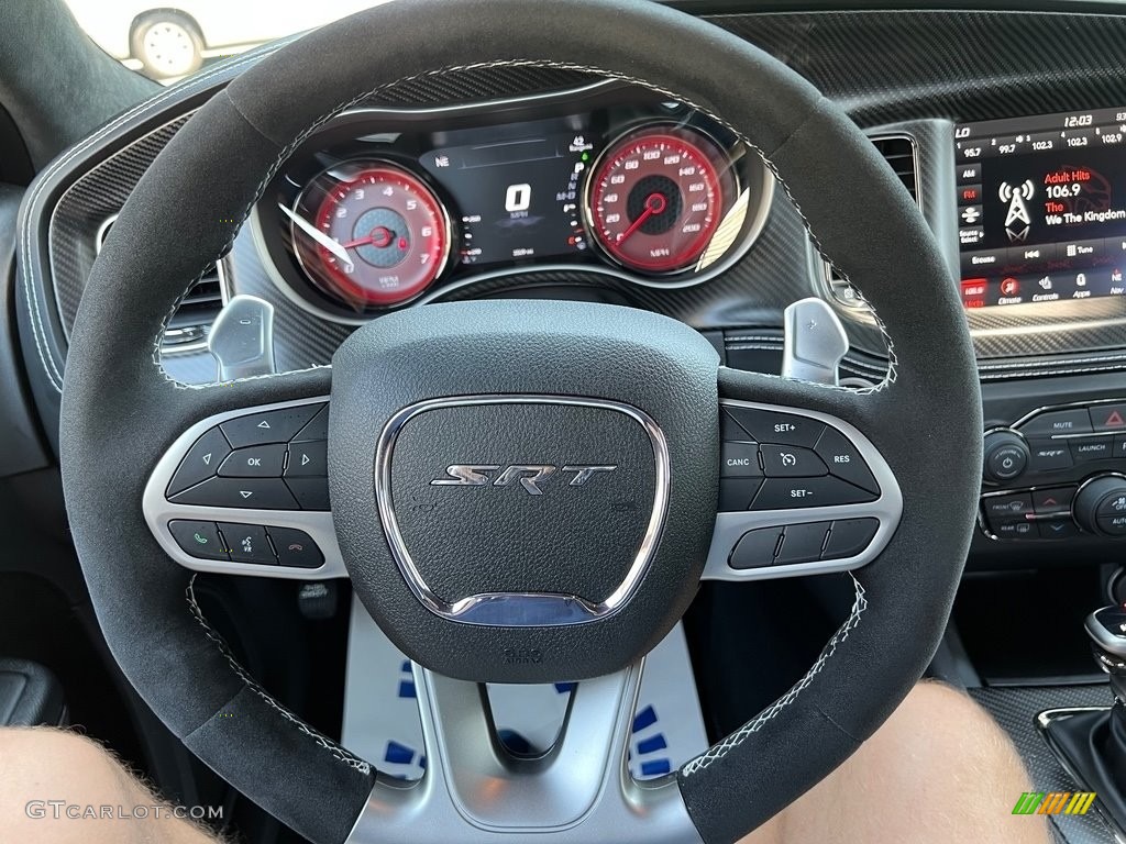 2022 Dodge Charger SRT Hellcat Widebody Black Steering Wheel Photo #146394404