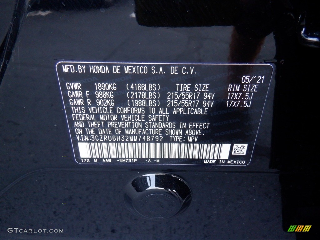 2021 HR-V LX AWD - Crystal Black Pearl / Black photo #29