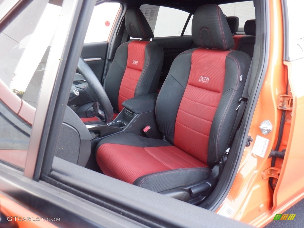 2015 Civic Si Sedan - Orange Fire Pearl / Black photo #11