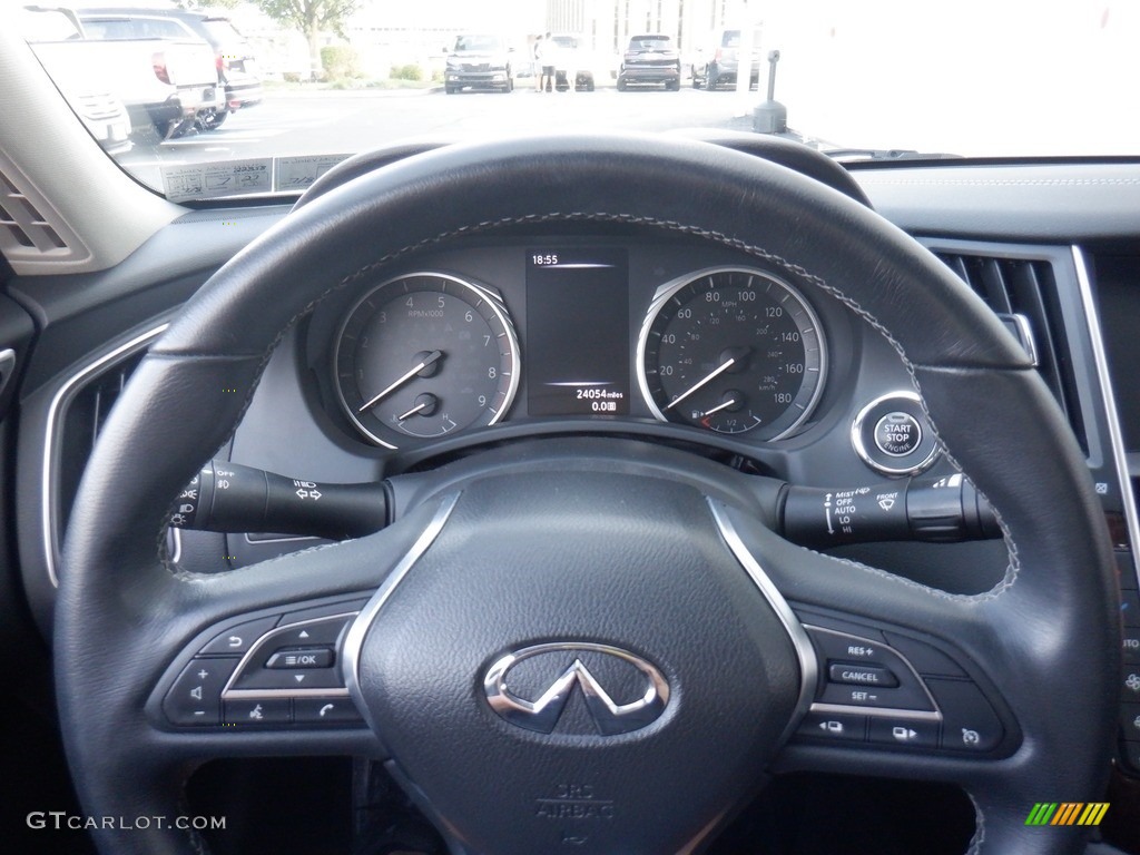 2018 Infiniti Q50 3.0t AWD Graphite Steering Wheel Photo #146403236