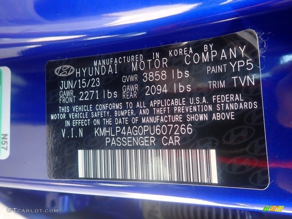 2023 Elantra Limited - Intense Blue / Medium Gray photo #18