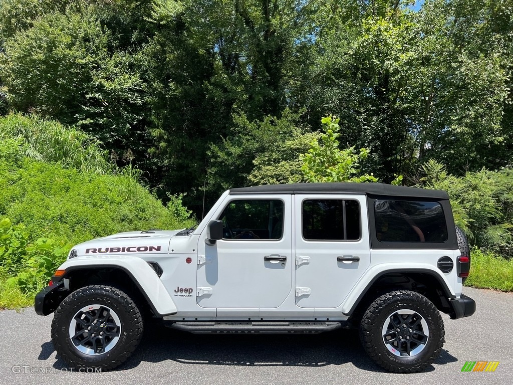 2021 Wrangler Unlimited Rubicon 4x4 - Bright White / Dark Saddle/Black photo #1