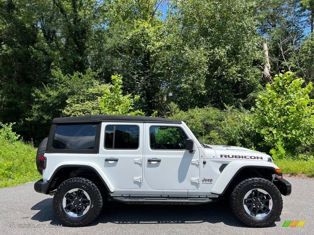 Bright White 2021 Jeep Wrangler Unlimited Rubicon 4x4 Exterior Photo #146403810
