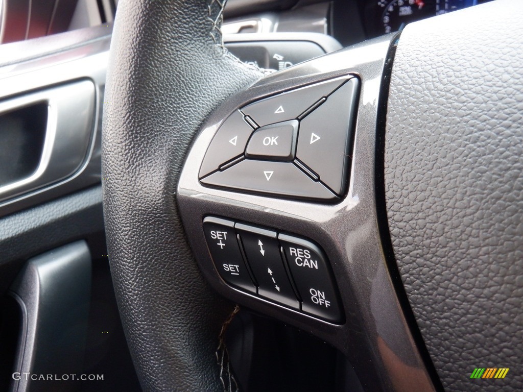 2021 Ford Ranger Lariat SuperCrew 4x4 Ebony Steering Wheel Photo #146405262