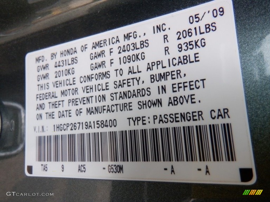 2009 Accord EX Sedan - Mystic Green Metallic / Black photo #29