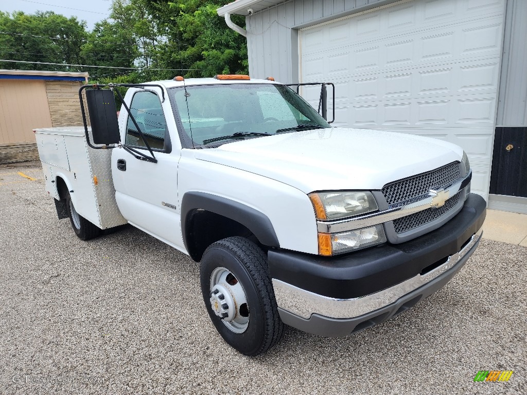 2004 Silverado 3500HD Regular Cab 4x4 Chassis Utility - Summit White / Dark Charcoal photo #2