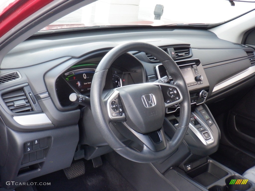 2020 Honda CR-V LX AWD Hybrid Gray Dashboard Photo #146415952