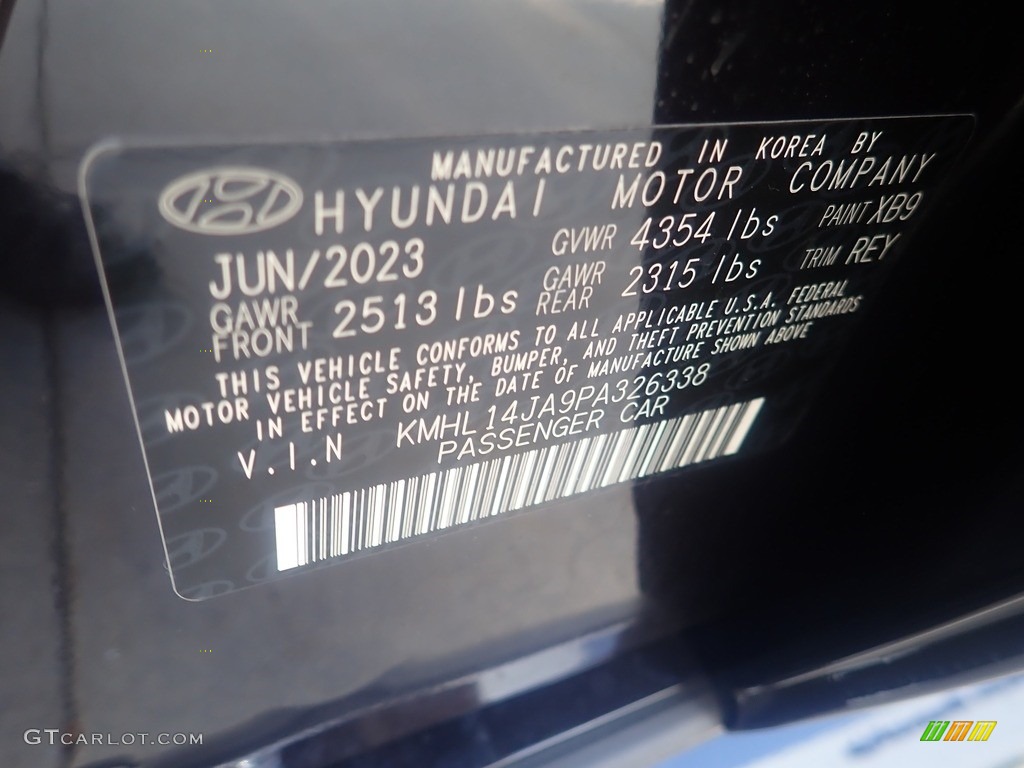 2023 Sonata SEL - Carbon Blue / Dark Gray/Camel photo #18