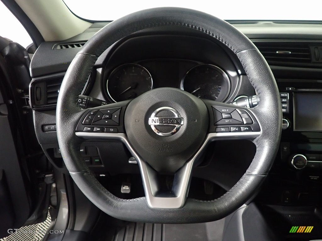 2017 Nissan Rogue SV AWD Charcoal Steering Wheel Photo #146417429
