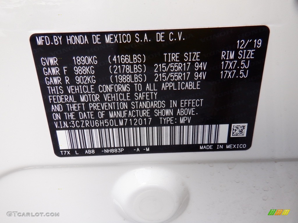 2020 HR-V EX AWD - Platinum White Pearl / Black photo #32