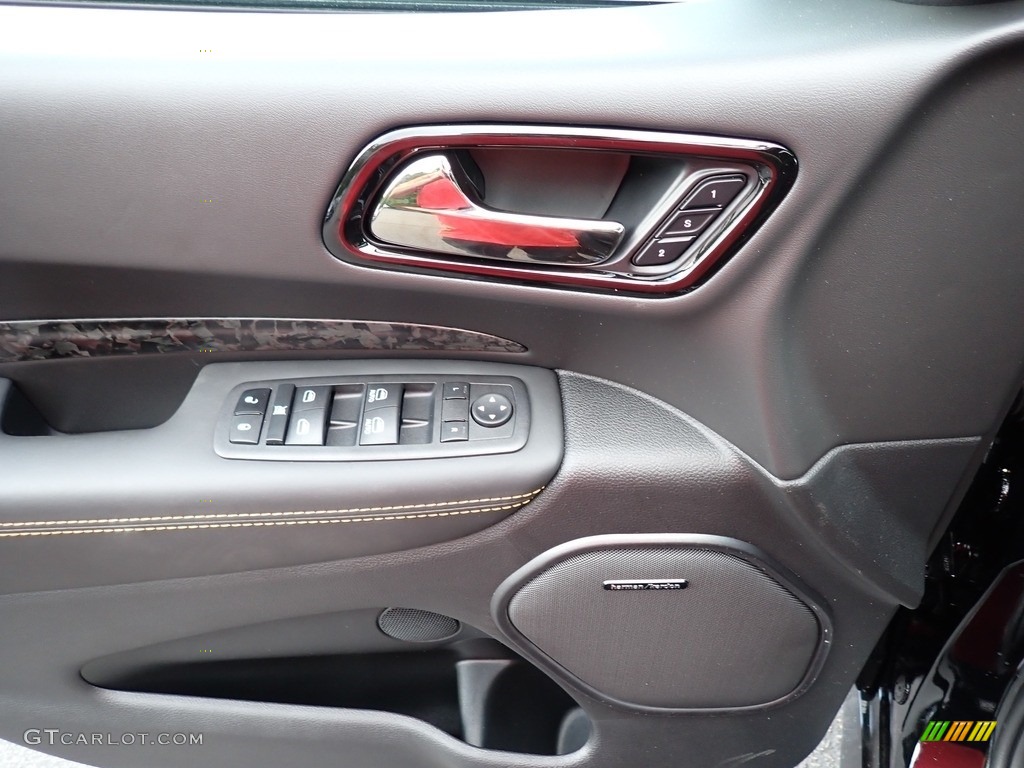 2023 Dodge Durango R/T Hemi Orange AWD Black/Orange Accent Stitching Door Panel Photo #146420084