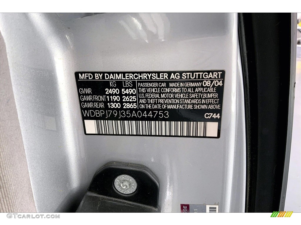 2005 Mercedes-Benz CL 65 AMG Color Code Photos