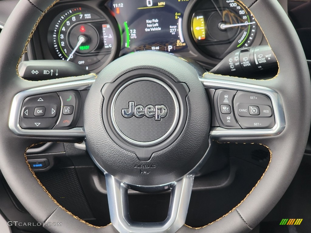2024 Jeep Wrangler 4-Door Sahara 4xe Hybrid Black Steering Wheel Photo #146420479