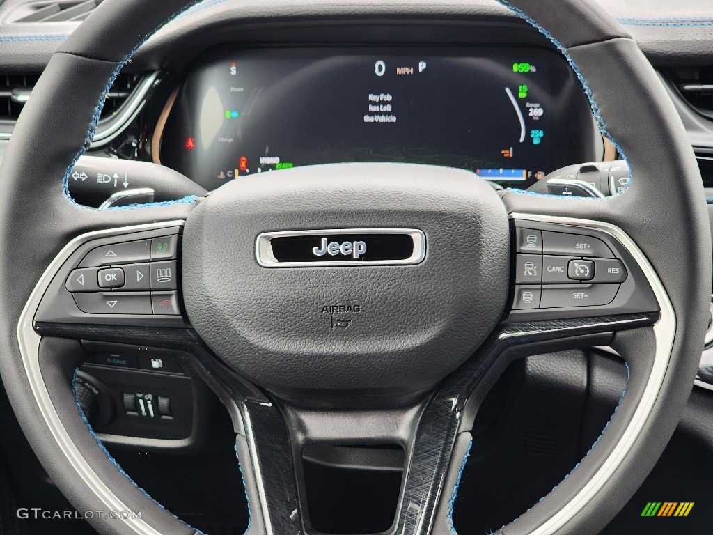 2023 Jeep Grand Cherokee Trailhawk 4XE Global Black Steering Wheel Photo #146420983