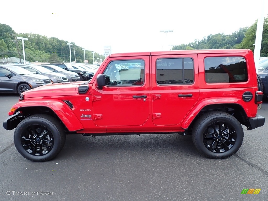 Firecracker Red 2024 Jeep Wrangler 4-Door Sahara 4xe Hybrid Exterior Photo #146421073
