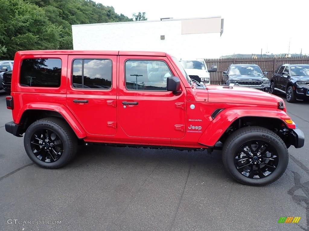 Firecracker Red 2024 Jeep Wrangler 4-Door Sahara 4xe Hybrid Exterior Photo #146421103