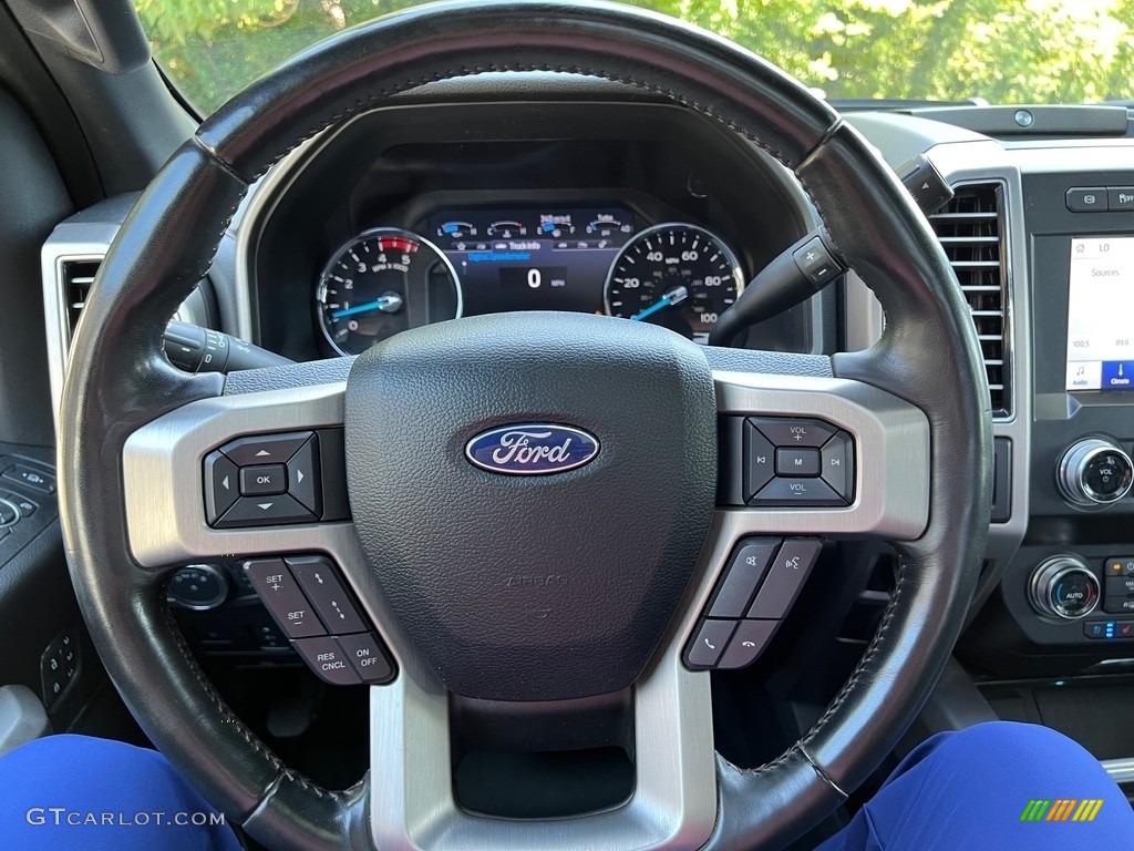 2020 Ford F350 Super Duty Platinum Crew Cab 4x4 Black Steering Wheel Photo #146422144