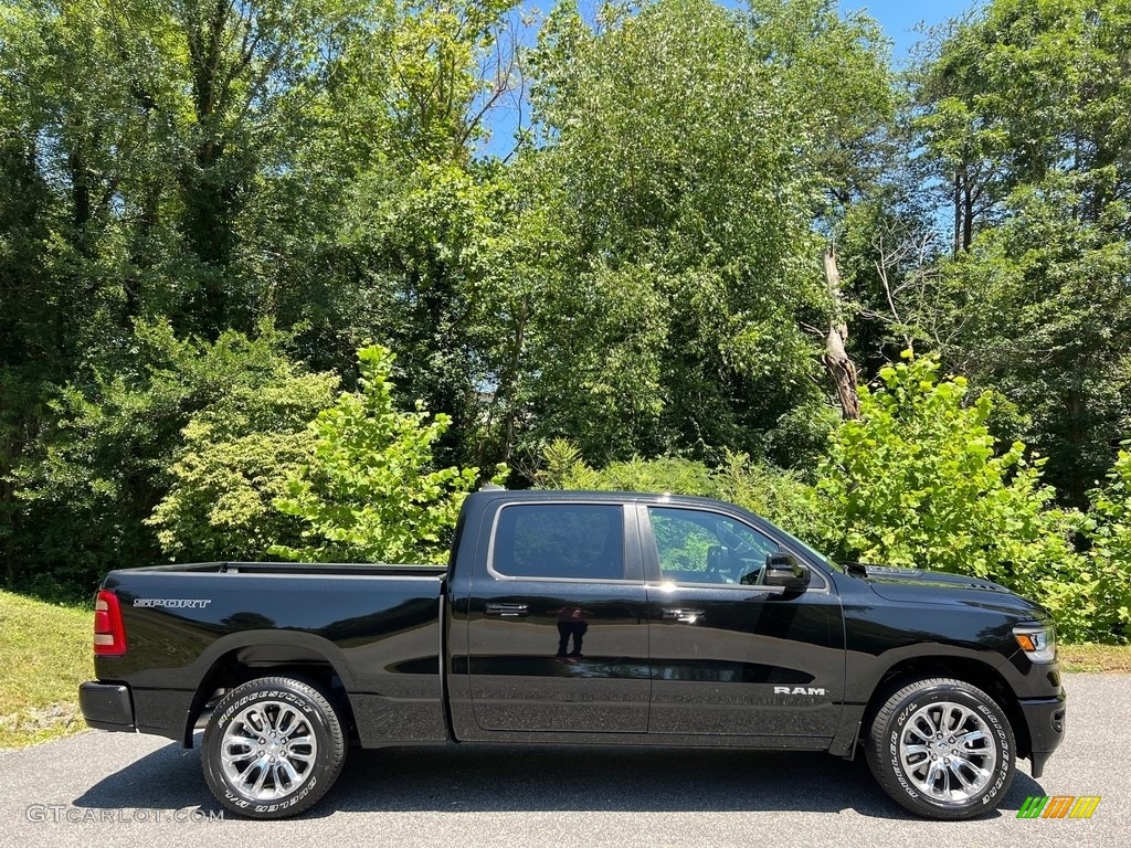 Diamond Black Crystal Pearl 2023 Ram 1500 Laramie Crew Cab 4x4 Exterior Photo #146422378