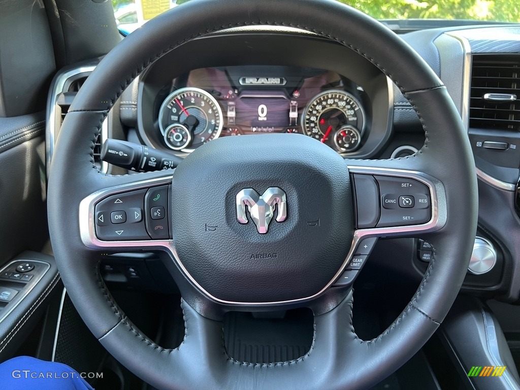 2023 Ram 1500 Laramie Crew Cab 4x4 Black Steering Wheel Photo #146422459