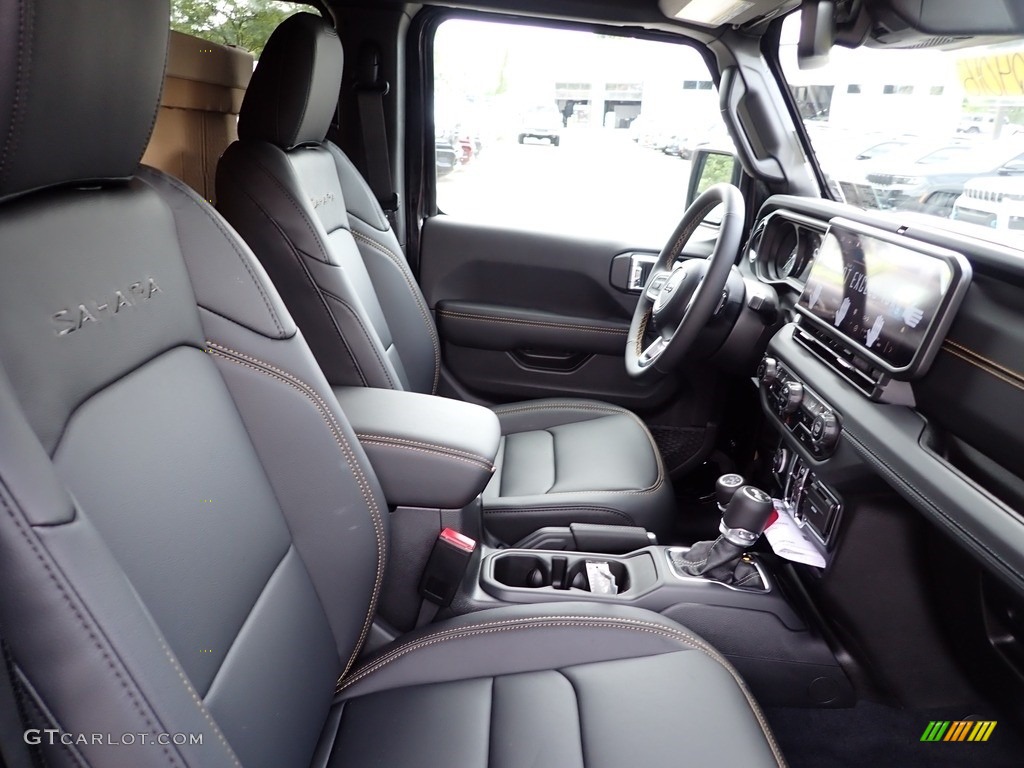 Black Interior 2024 Jeep Wrangler 4-Door Sahara 4xe Hybrid Photo #146424930