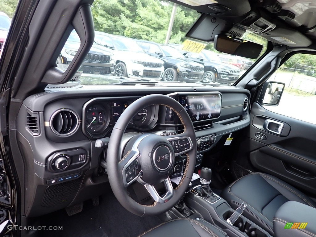 2024 Jeep Wrangler 4-Door Sahara 4xe Hybrid Black Dashboard Photo #146424988