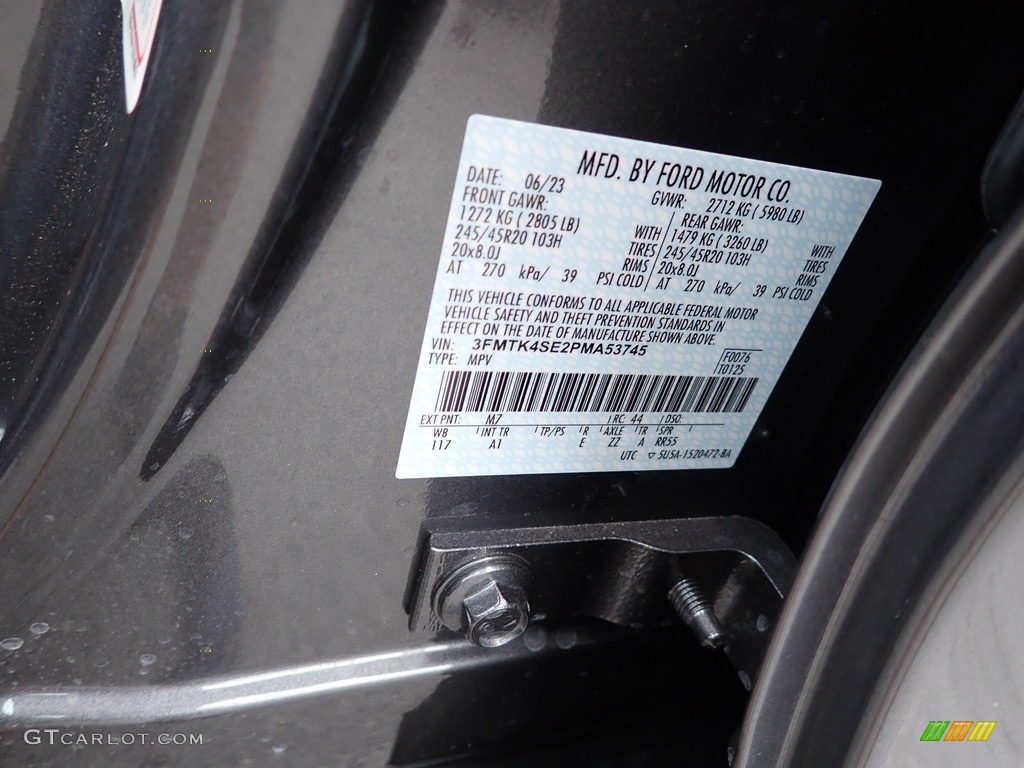 2023 Mustang Mach-E Color Code M7 for Carbonized Gray Metallic Photo #146429025