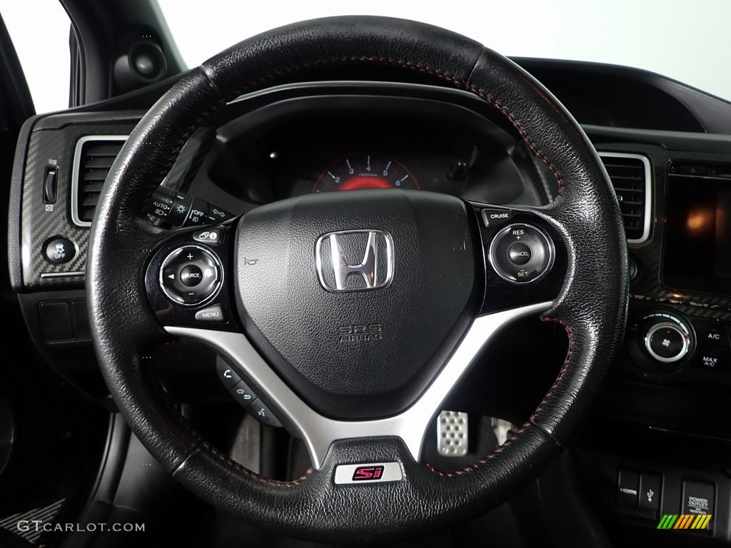 2014 Honda Civic Si Coupe Black/Red Steering Wheel Photo #146429201
