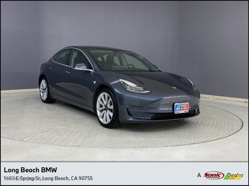 2020 Model 3 Long Range - Midnight Silver Metallic / Black photo #1
