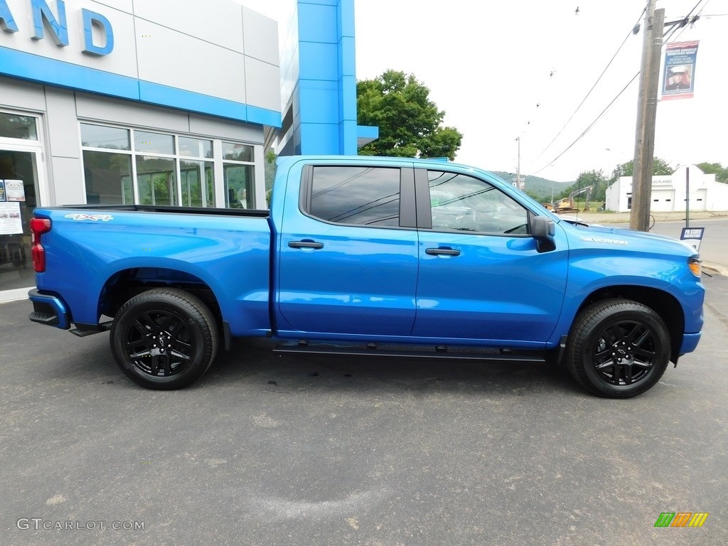 Glacier Blue Metallic 2024 Chevrolet Silverado 1500 Custom Crew Cab 4x4 Exterior Photo #146431745